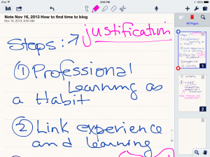 blog layout in notability